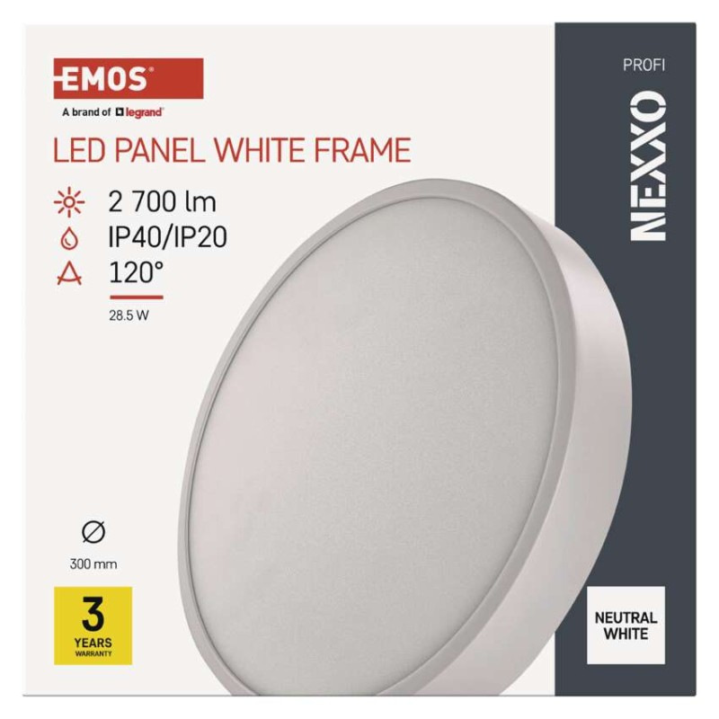 LED povrchové svietidlo NEXXO, okrúhle, biele, 28,5W, neutrálna biela 7