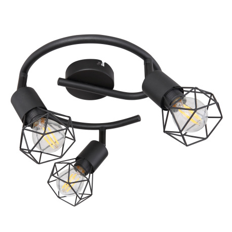 Stropné svietidlo, kov čierny, Ø230, V: 180, bez žiaroviek 3xE14, max. 40W 230V 11