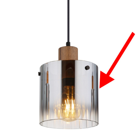 Náhradné sklo, dymové, číre s gradientom pre 15915-3H, Ø: 180 mm, V: 180 mm