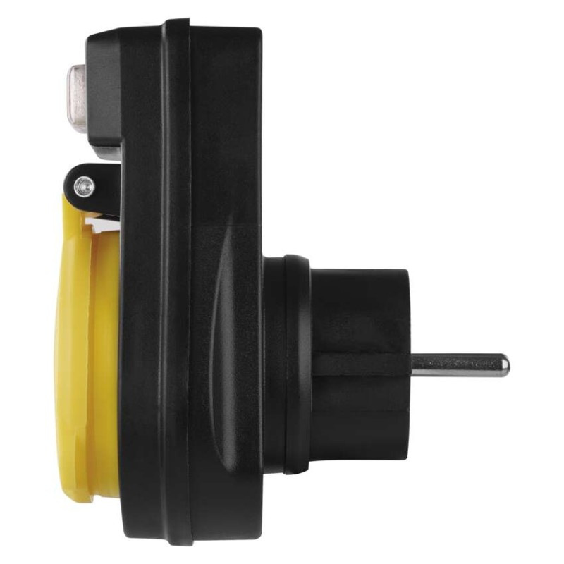 Zásuvka s vypínačom, IP44, čierna 3