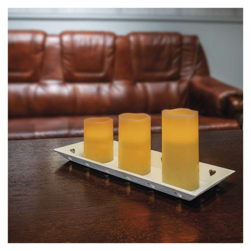 LED dekorácia – 3x vosková sviečka, 3x 3x AAA, vnútorná, vintage, ovládač 2