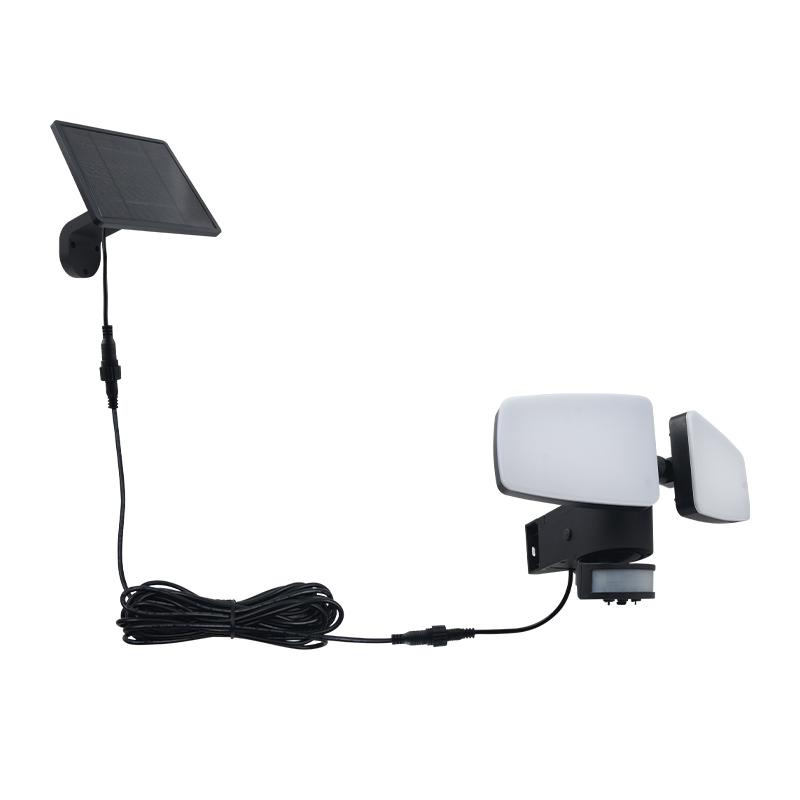 LED čierne vonkajšie solárne svietidlo so senzorom 12W / 3000K - 4100K - 6500K - LS023 6