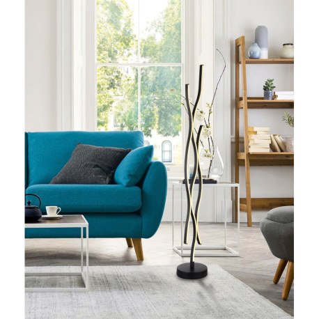 Stojacia lampa kov čierny matný, plast biely, hliník čierny matný, kábel PVC čierny, vypínač, ø: 200 1