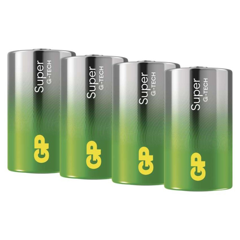 Alkalická batéria GP Super LR20 (D), 4 ks fólia 1