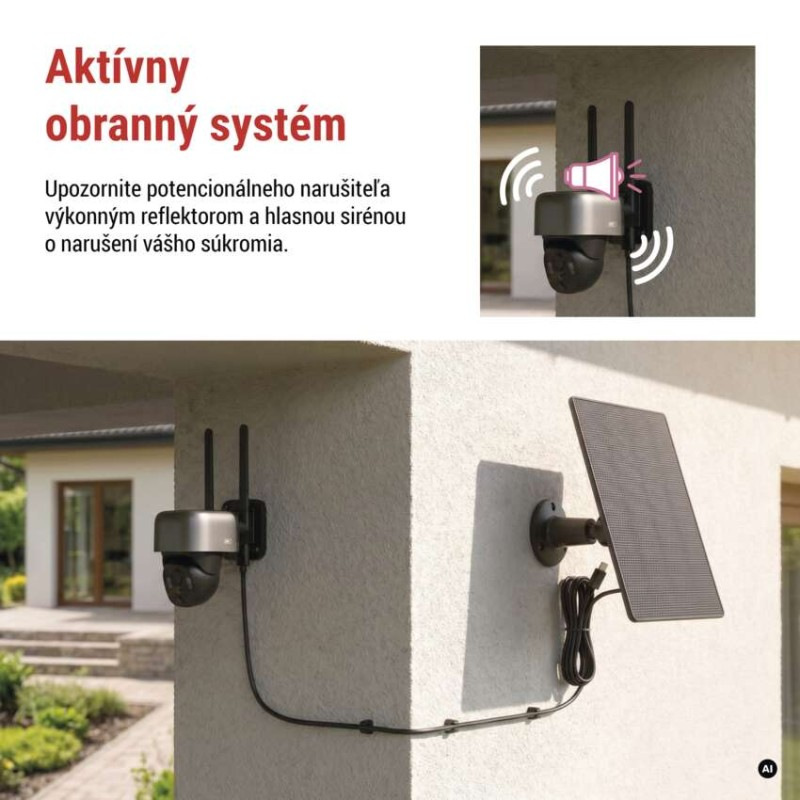 GoSmart Vonkajšia batériová kamera IP-1200G WASP s WiFi a solárnym panelom 4