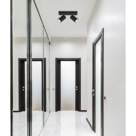 Nástenné svietidlo, kov čierny, chrómový, DxŠxV:260x60x120mm, bez žiaroviek 2x GU10, max. 35W 230V 11