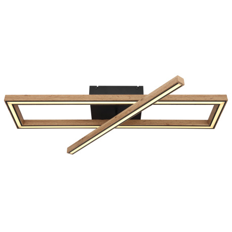 Stropné svietidlo kov čierny matný, MDF imitácia dreva, plast biely, niekoľko úrovní cez nástenný sp 3