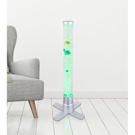 Stojanové svietidlo, plast sivý a priehľadný, čierny PVC kábel, s vypínačom na kábli, RGB zmena farb 1