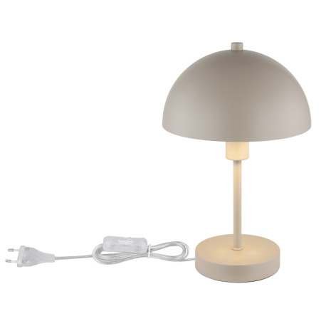 Stolná lampa, kov, piesková matná, kábel PVC priehľadný, kolískový vypínač na kábli, ø: 200mm, V: 31 4