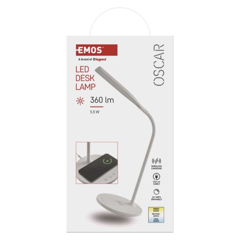 LED stolná lampa OSCAR, biela 10