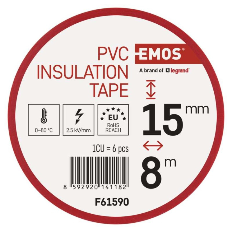 Izolačná páska PVC 15mm / 8m farebný mix 6