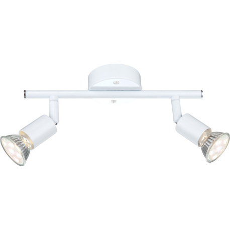 Nástenné svietidlo, kov, biely, otočné,DxV:260x150, vrátane žiaroviek 2xGU10 LED 3W 230V, 250lm, 300