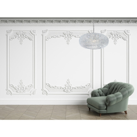 Závesné svietidlo, kov, chróm, K9 kryštály, Ø: 610, V: 1400, vrátane žiaroviek 9xG9 LED 3W 230V, 750 1