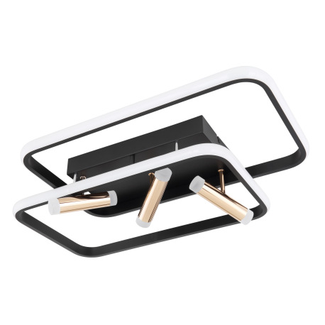 Stropné, kov, hliník čierny,kov zlatý,akryl opál,pamäťová funkcia, nočné svetlo, stmievateľné, diaľ. 15