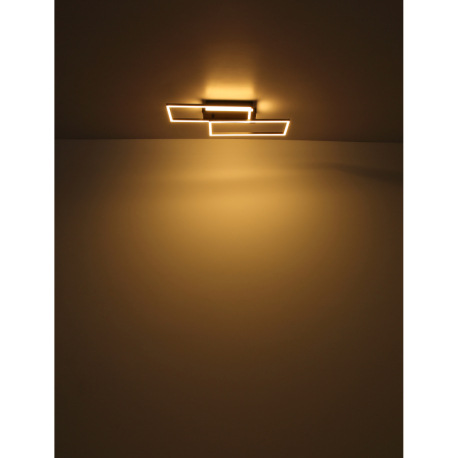 Stropné svietidlo, kov čierny, hliník zlatej farby, akryl biely, DxŠxV: 620x270x82mm, vrátane LED 40 13