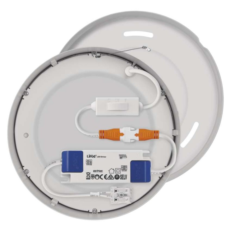 LED prisadené svietidlo, kruhové, biele, 12,5W, CCT 12