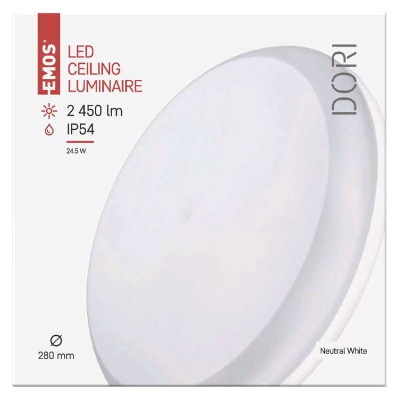 LED prisadené svietidlo DORI, kruh. biele 24,5W neutr.b., IP54 7