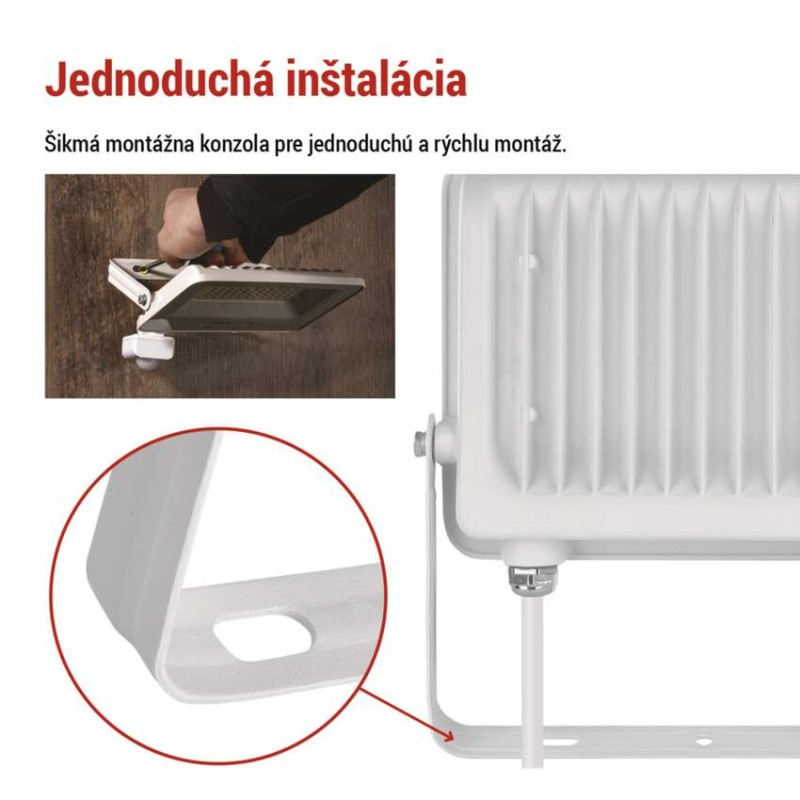 LED reflektor GLARO s pohybovým čidlom, 50 W, biely, IP54, 5000 lm, neutrálna biela 8