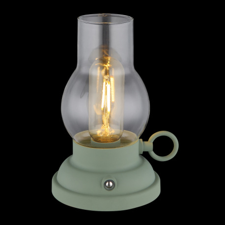 Dekoratívne svietidlo, plast zelená matná, číre sklo, plast jantárová, dotykový stmievač, bez adapté 14