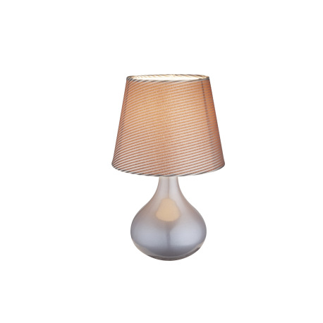 Stolová lampa, sivá keramika, textil sivý, kábel 1,2m, vypínač, Ø 170, V: 270, bez žiarovky 1xE14, m