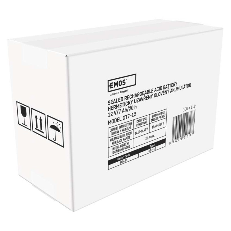 Bezúdržbový olovený akumulátor 12 V/7 Ah, faston 4,7 mm 8