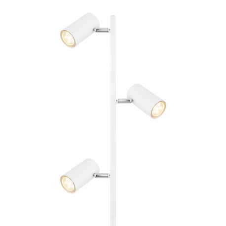 Stojacia lampa kov biela matná, DxŠxV: 250x230x1540mm, dĺžka kábla 1800mm, bez žiaroviek 3x GU10 LED 10