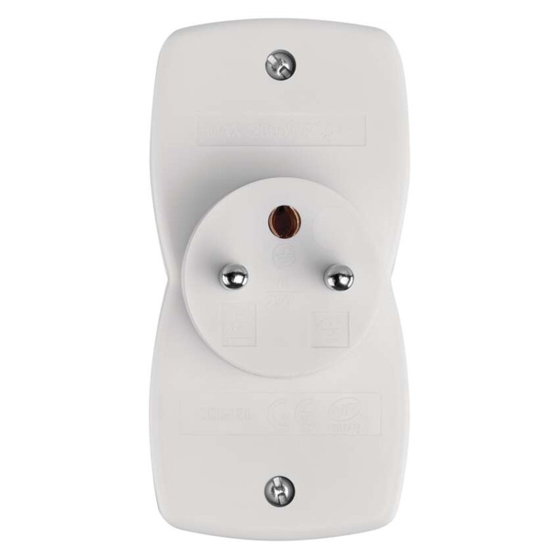 Rozbočovacia zásuvka 2×, biela 4