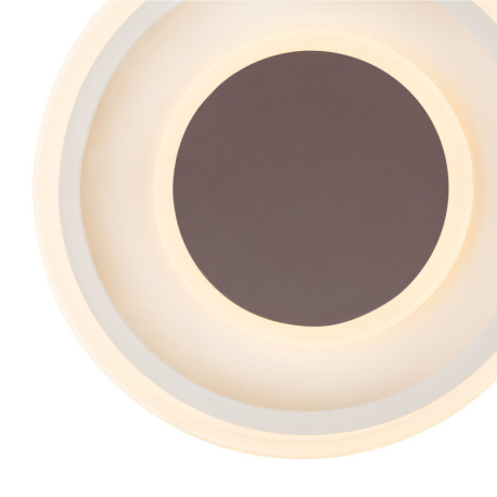 Stropné svietidlo, kov biely, akryl opál, kov hnedý, Ø355, V:90, vrátane 1xLED 30W 230V, 1900lm, 300 3