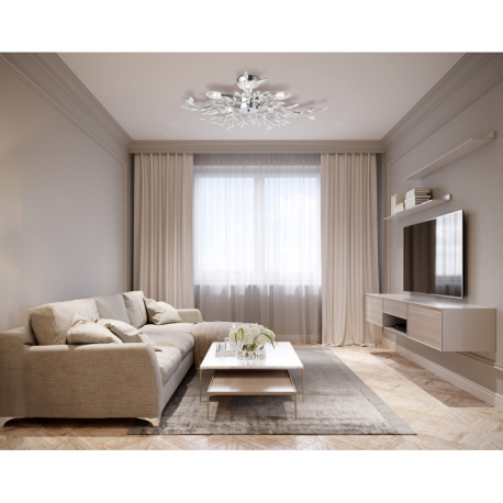 Stropné svietidlo, chróm, plast, Ø 710, V:160, bez žiaroviek 5xE14, max. 40W 230V. 1