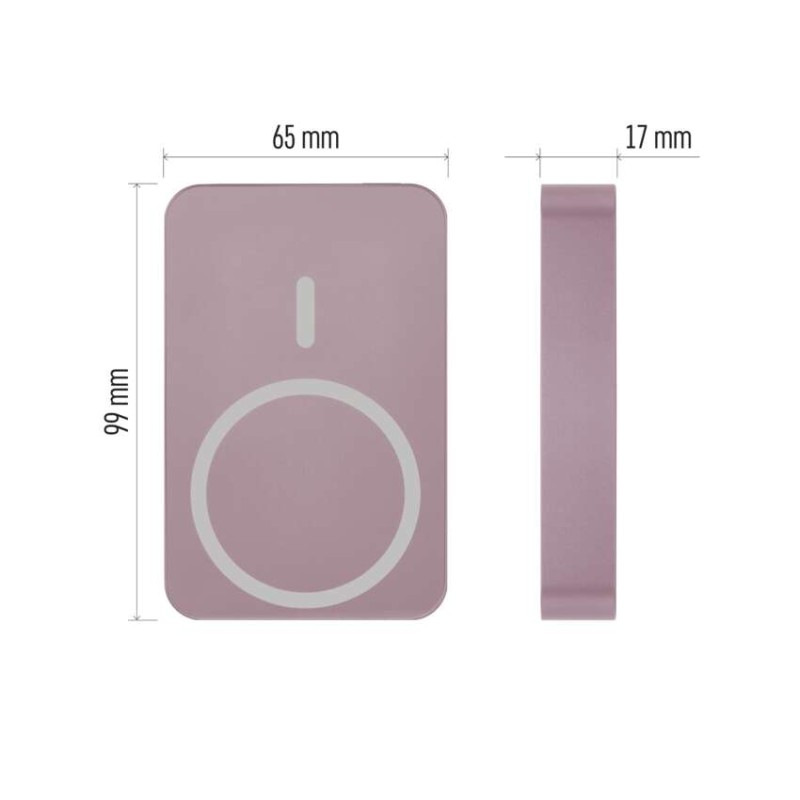 Power bank EMOS WI 1046, 10 000 mAh, 20 W+Wireless, lososová 1