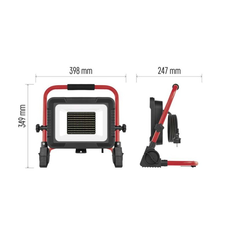 LED reflektor ELION 100W, červeno-čierny, IP65, 16 000 lm, neutrálna biela 4