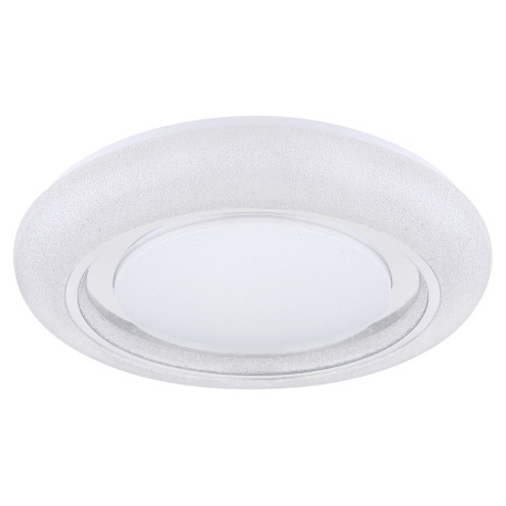 Stropné svietidlo, kov biely, akryl biely, chróm, kompatibilné s Google Assistant a Alexa, pamäťová 3