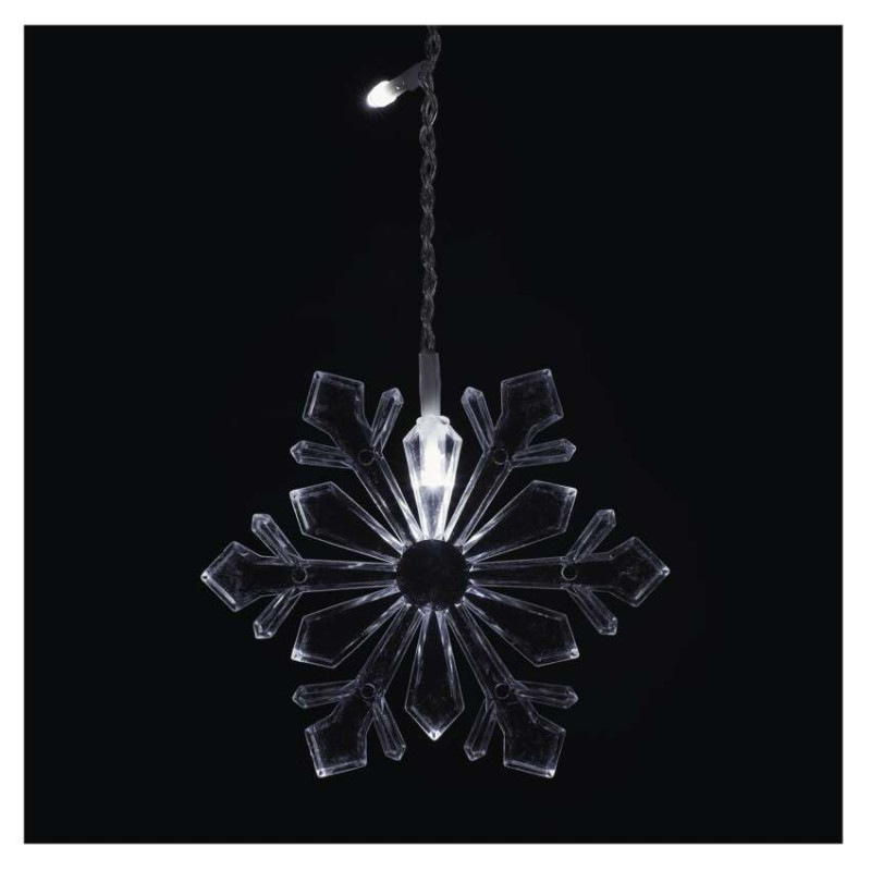 LED vianočný záves – vločky, 135x50 cm, vnútorná, studená biela 5