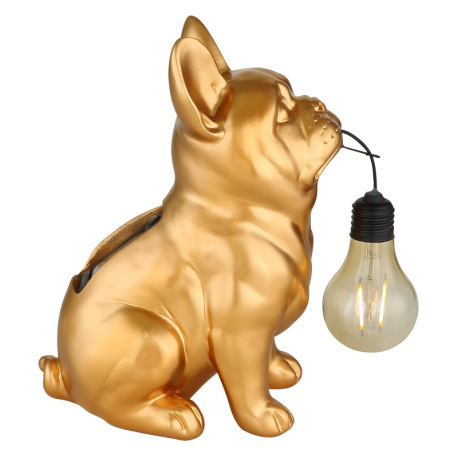 Solárne svietidlo, plast zlatý/čierny/jantár matný, vypínač, batéria súčasťou balenia AA 300mAh 1,2V 4