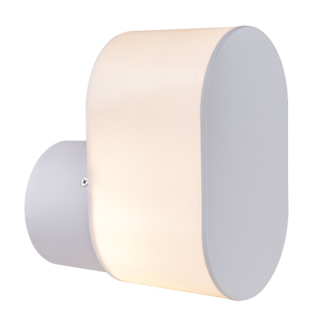 Vonkajšie svietidlo, hliník biely matný, plast opál, IP44, ŠxV:120x200, AL:175, bez žiarovky 1xE27,