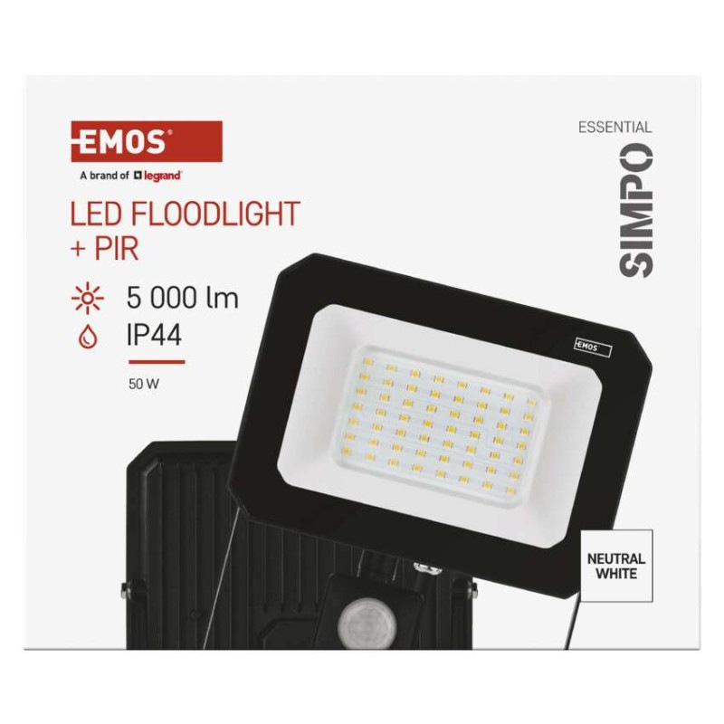 LED reflektor SIMPO s pohybovým čidlom 50 W neutrálna biela 9
