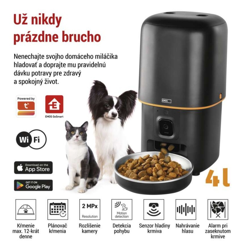 GoSmart dávkovač krmiva Pet Care s kamerou, 4 l, čierny, Wi-Fi 1