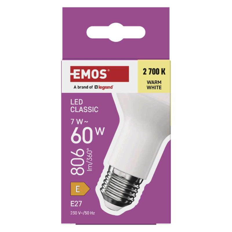 LED žiarovka Classic R63 / E27 / 7 W (60 W) / 806 lm / Teplá biela 4