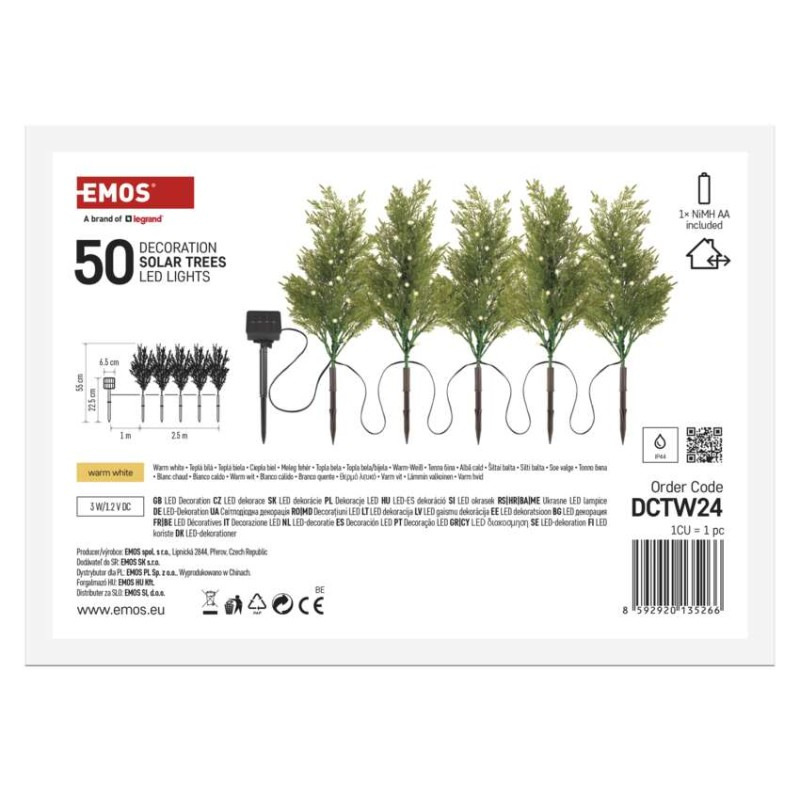 LED vetvičky so solárnym panelom, vonkajšie aj vnútorné, teplá biela 8