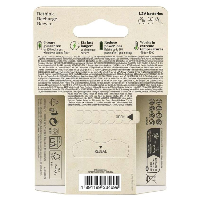 Nabíjacia batéria GP ReCyko 850 (AAA) 6 ks 2