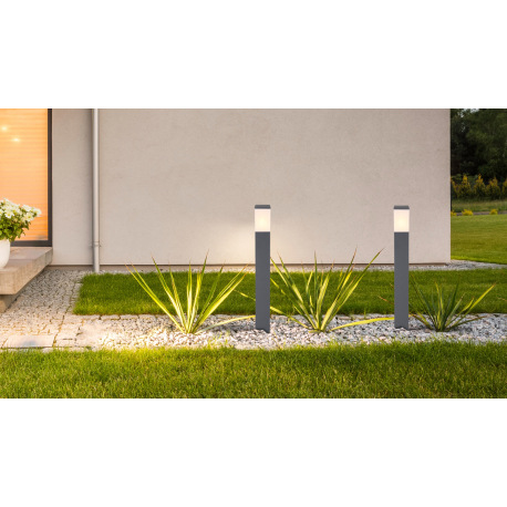 Vonkajšie svietidlo, nerez antracit, plast biely, IP44, 80 x 80 mm, DxŠxV: 124x124x800mm, bez žiarov 9