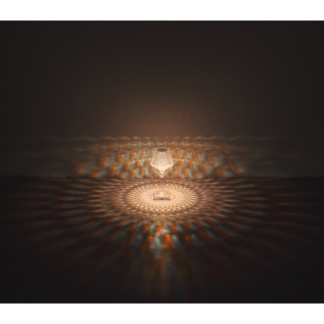 Nabíjateľná stolová lampa číry plast s krištáľovým efektom, dotykové zapnutie/vypnutie, stmievateľná 11