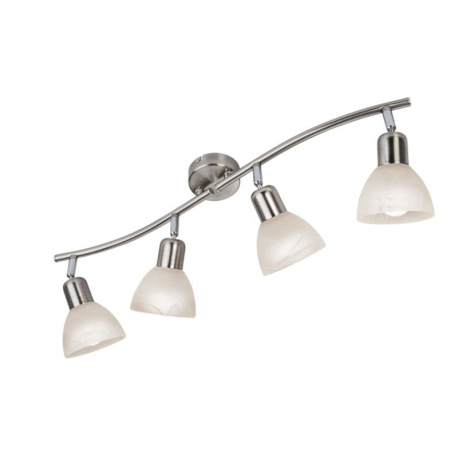 Stropné svietidlo, kov nikel matný, sklo biele, otočné ŠxV: 700x168mm, vrátane žiaroviek 4xE14 LED 5