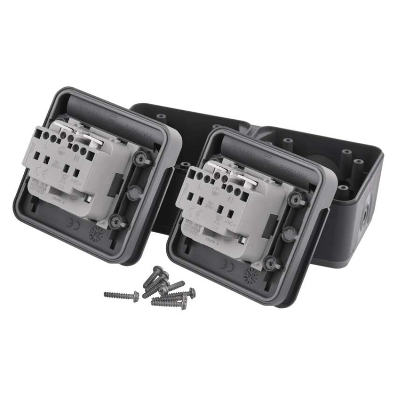 EMOS Cyklone zásuvka dvojnásobná IP55 9