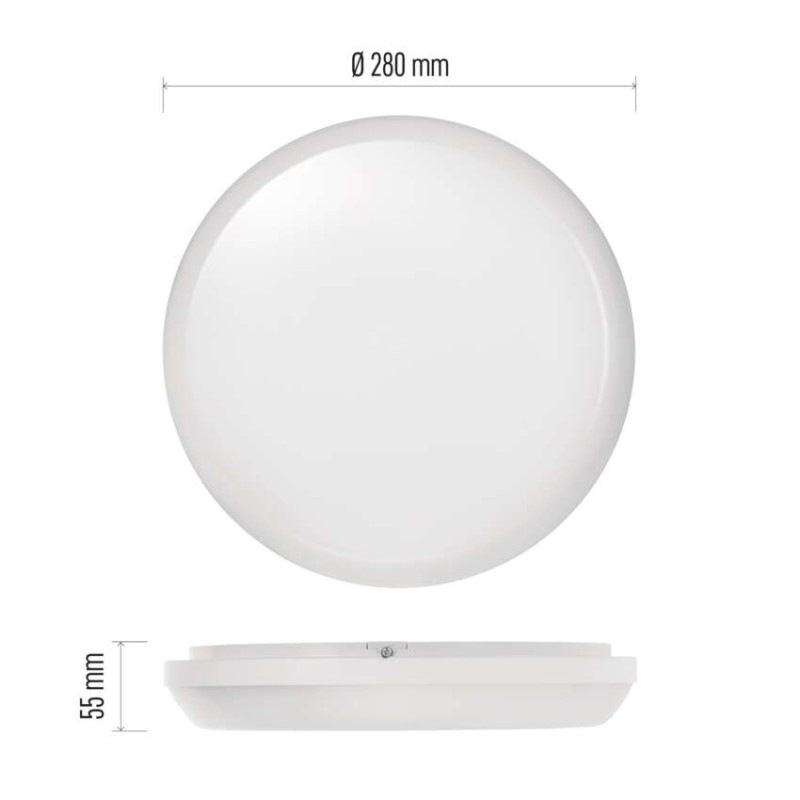 LED prisadené svietidlo DORI, kruh. biele 24,5W neutr.b., IP54 2