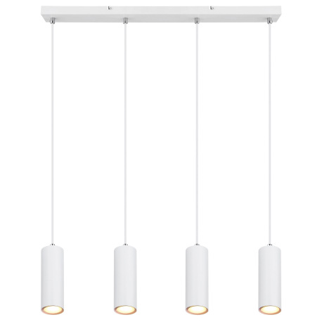 Závesné svietidlo, kov biely, PVC kábel biely, DxŠxV: 650x60x1200mm, bez žiaroviek 4x GU10, max. 35W 3