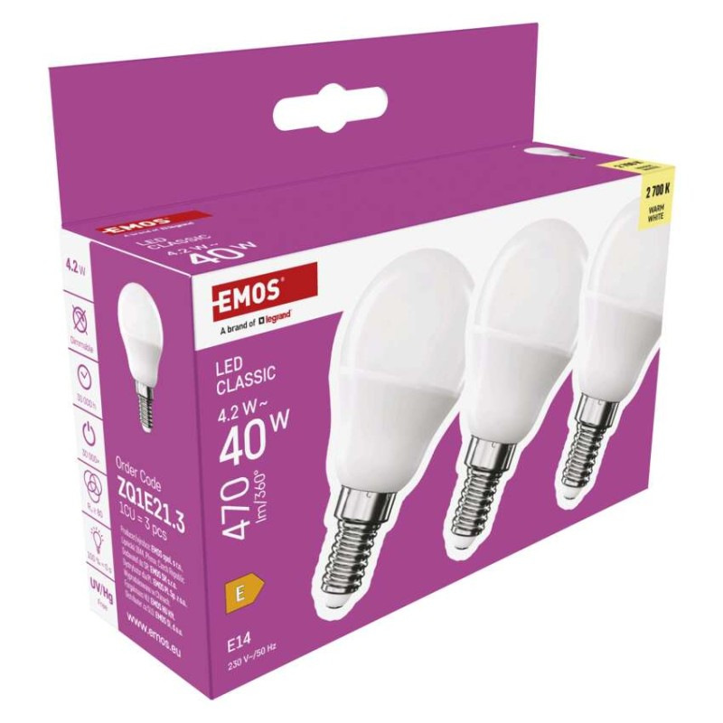 LED žiarovka Classic Mini Globe / E14 / 4,2 W (40 W) / 470 lm / Teplá biela 6