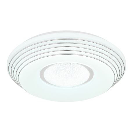 Stropné svietidlo, kov biely, akryl biely, trblietavý efekt, plastové krištále, chróm, stmievateľné, 13