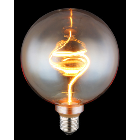 LED žiarovka, sklo jantárové, ø: 125mm, V: 164mm, 1xE27 LED 4W 230V, 240lm zdroj, 240lm výstup, 1800 2