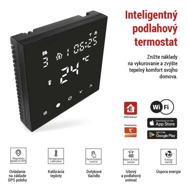Podlahový programovateľný drôtový WiFi GoSmart termostat P56201BUF 1